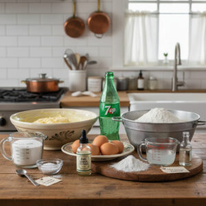 Homemade 7-Up pound cake topped with lemon glaze on a bundt cake stand