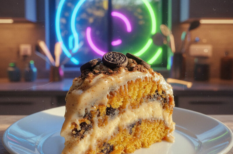 Oreo Honeybun Cake with Cinnamon Cookies & Cream Icing